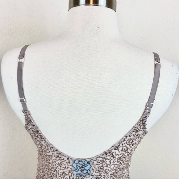 h.i.p Sequin Sheer Adjustable Spaghetti Strap Camisole/Top - Picture 5 of 8